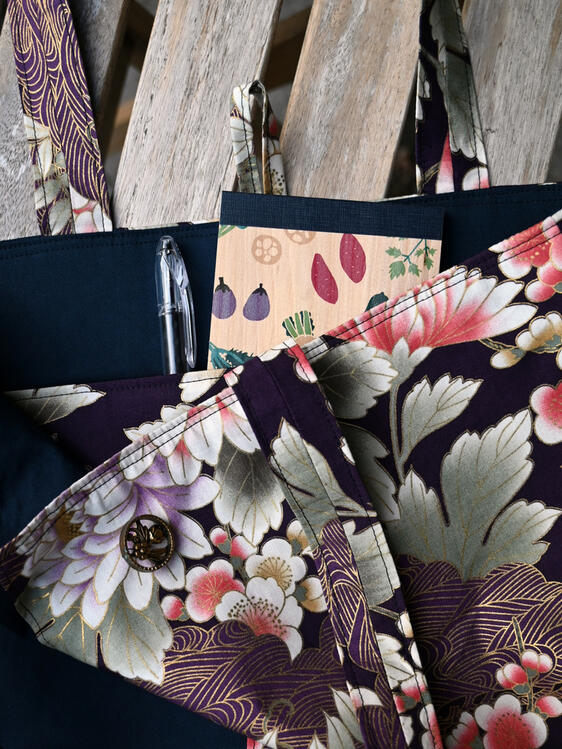 Upcycled Fabric Tote Bag - Detail